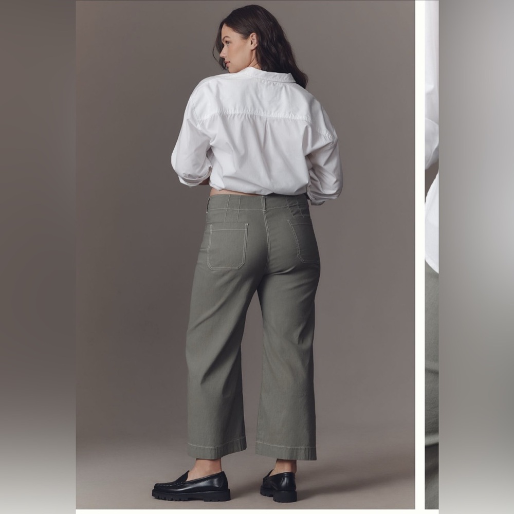 Anthropologie Maeve Colette Cropped Wide Leg Trousers - Picture 4 of 5